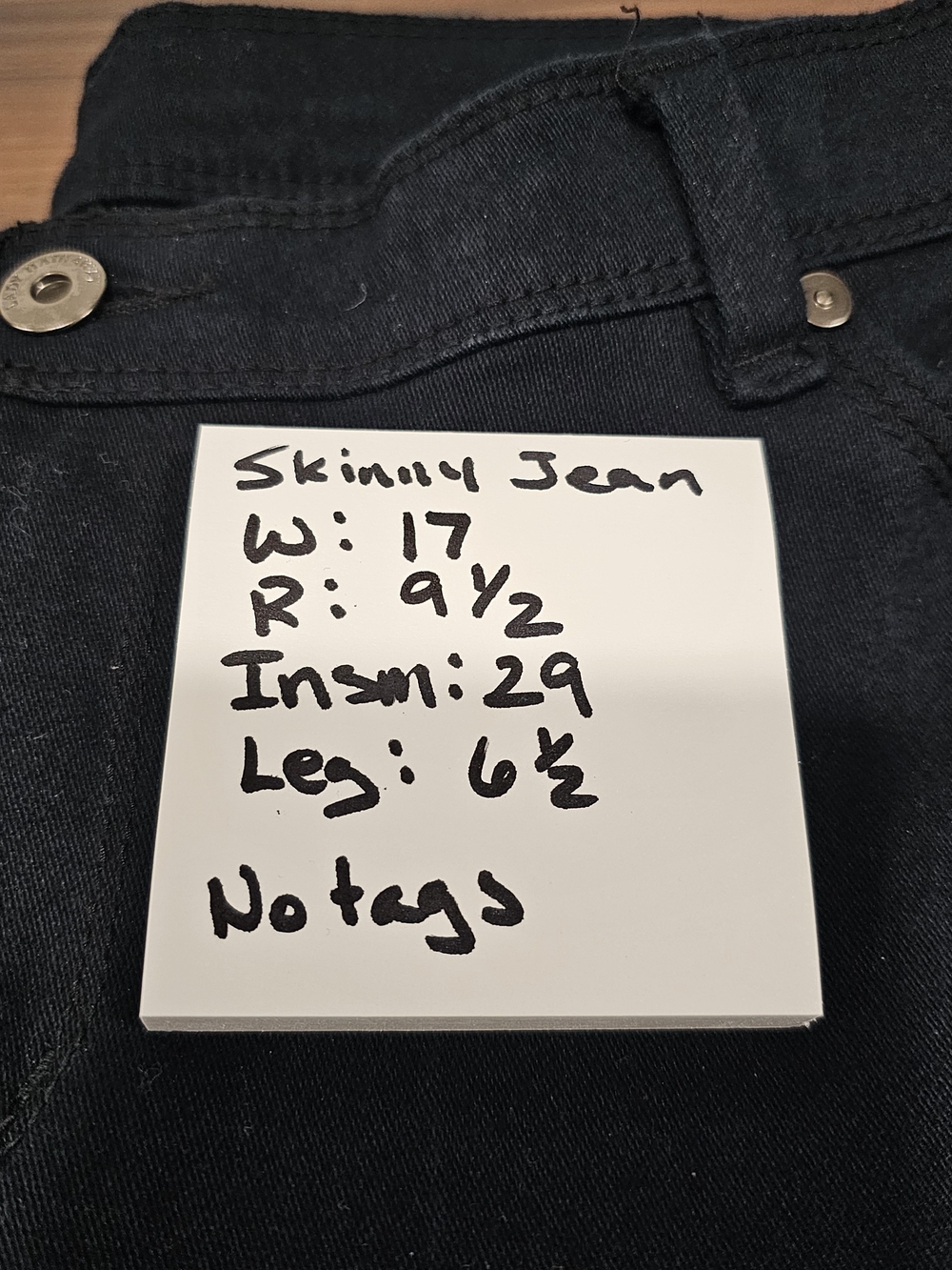 Lady Hathaway Black Skinny Jeans Women's Size 34 Stretch Denim Mid Rise Slim Leg - Picture 9 of 9